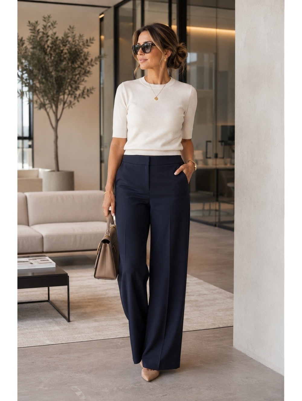 SPANX Perfect Wide Leg Pants 3X Black Quiet Luxury Office Wide Leg Tall
